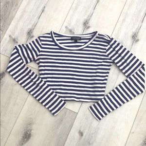 Striped crop sweater